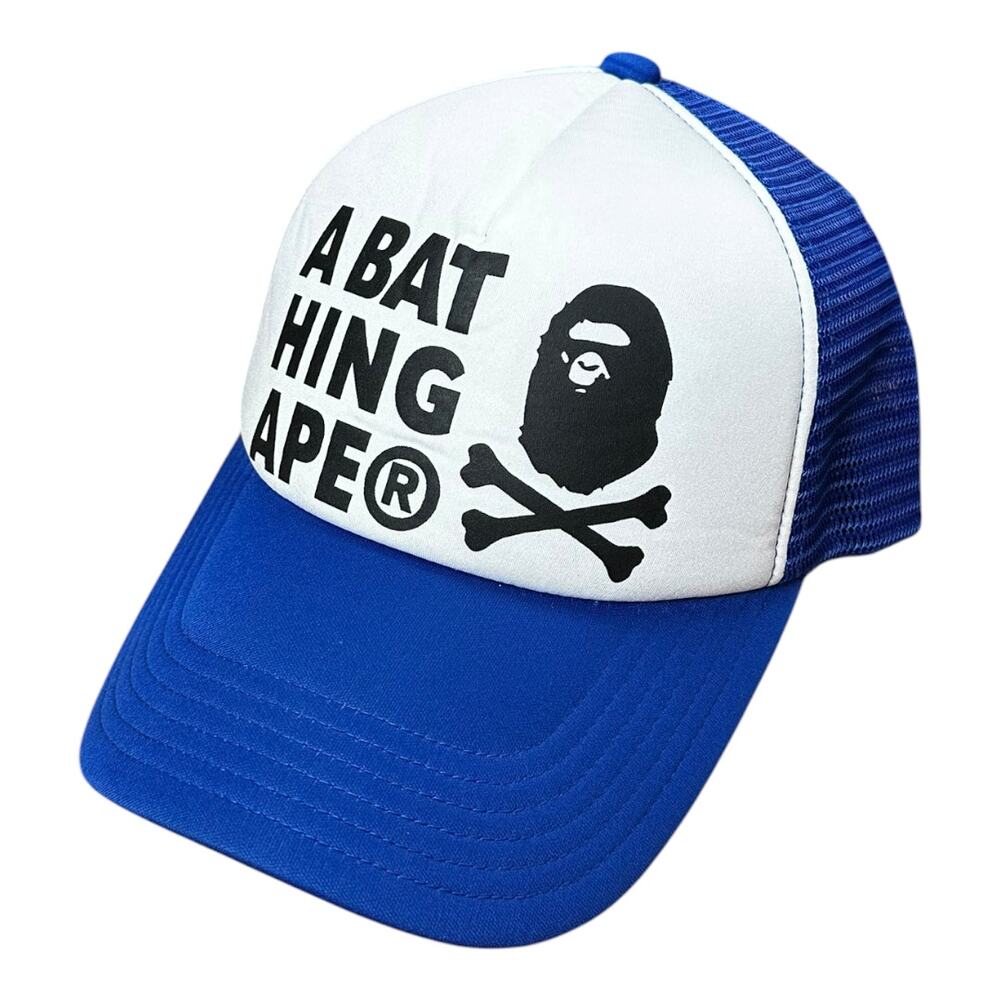 Bape Blue Cross Bone Trucker Hat
